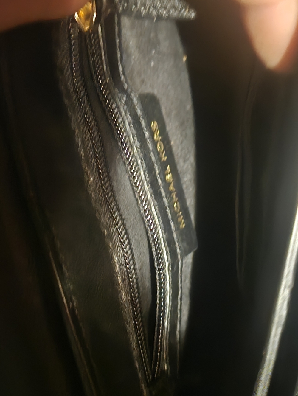 Michael Kors Black Leather Fringe Crossbody Bag with Gold Accents - Picture 7 of 8